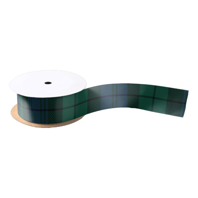 Green Plaid Festive Classic Rustic Tartan Satin Ribbon (Spool)
