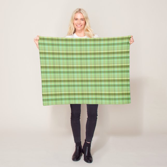Green Plaid Fleece Blanket (In Situ)