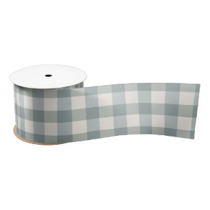 Green Plaid Gingham Country Farmhouse Simple Satin Ribbon