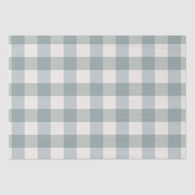 Green Plaid Gingham Country Farmhouse Simple Tissue Paper (Front)
