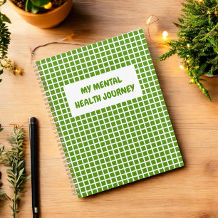 Green Plaid Gingham Planner Mental Health Quote
