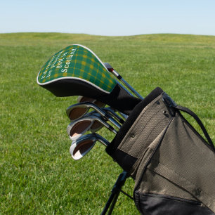 Green Plaid I'd Rather be Playing Golf in Scotland Head Cover