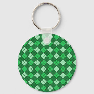 Green Plaid Keychain