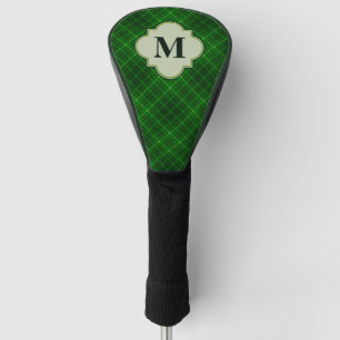 Green Plaid Monogram Golf Head Cover