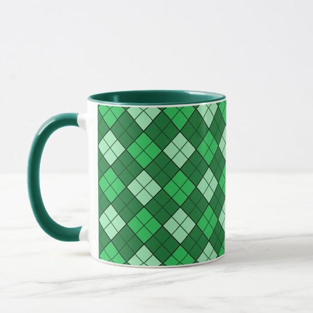 Green Plaid Mug (Left)