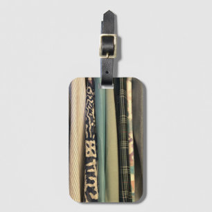 Green plaid n prints  luggage tag