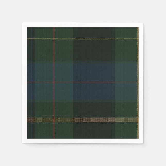 Green Plaid Paper Napkins (Front)