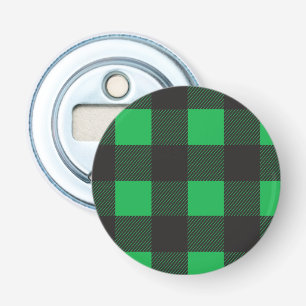 Green plaid pattern bottle opener