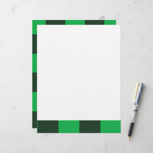 Green plaid pattern custom letterhead