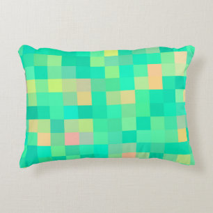 Green Plaid Pattern Decorative Cushion