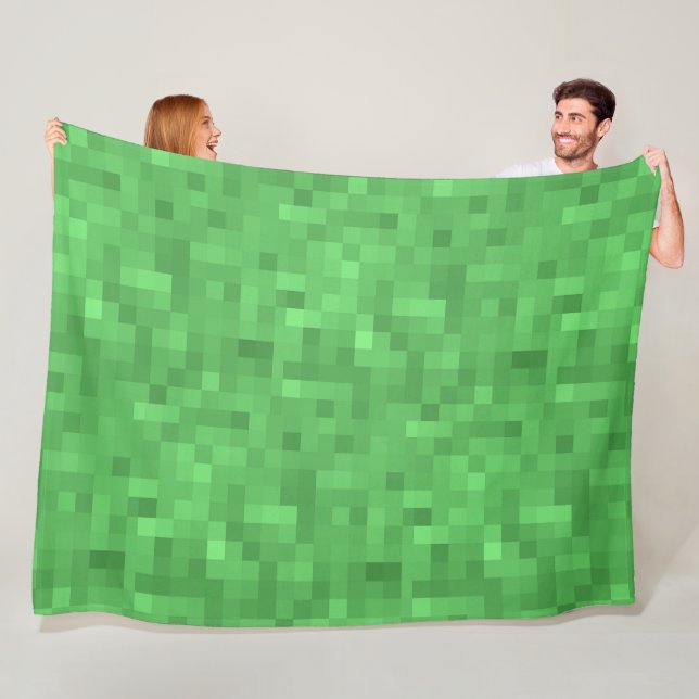 GREEN Plaid Pattern Fleece Blanket (In Situ)