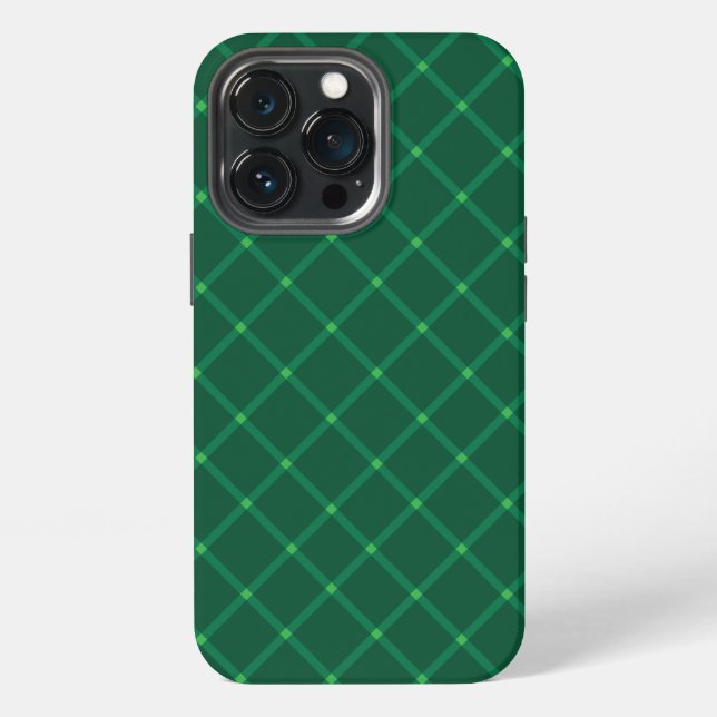 Green plaid pattern iPhone case (Back)