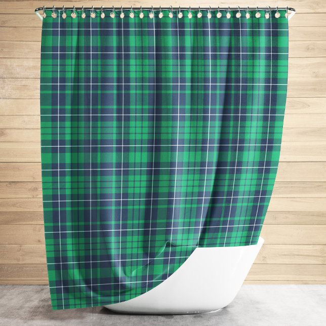 Green Plaid Pattern Rustic Farmhouse Shower Curtain (Green Plaid Pattern Rustic Farmhouse Shower Curtain)