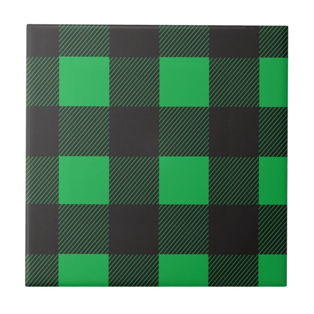 Green plaid pattern tile (Front)
