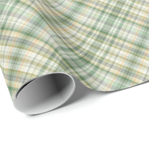 Green plaid pattern wrapping paper