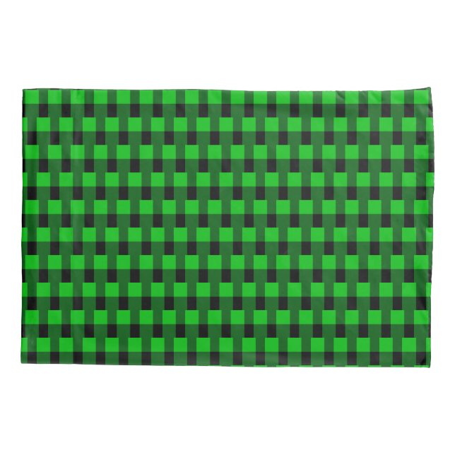 Green Plaid Pillow Case (Back)