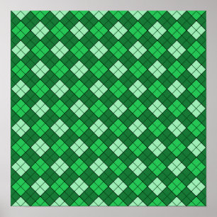 Green Plaid Poster