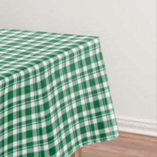 Green Plaid Print Tablecloth