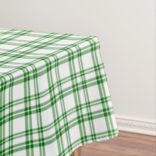 Green Plaid Print Tablecloth