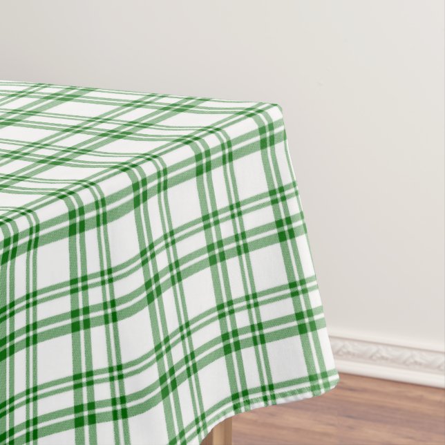 Green Plaid Print Tablecloth (In Situ)