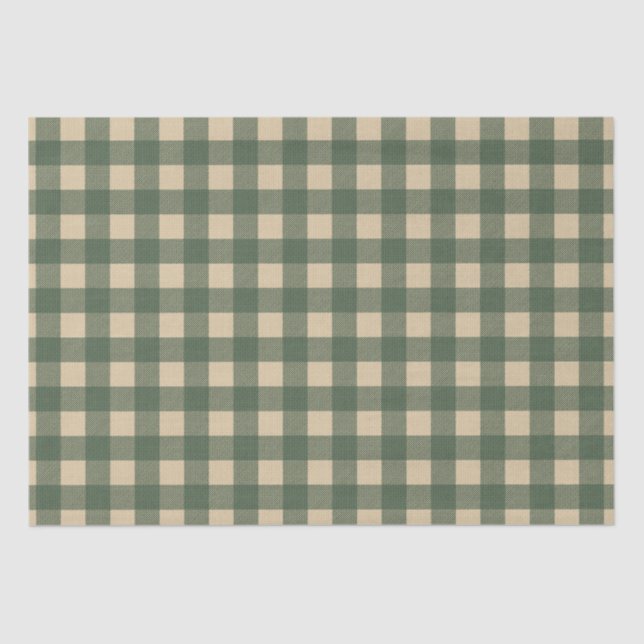 Green Plaid Rustic Country Tissue Paper (Front)