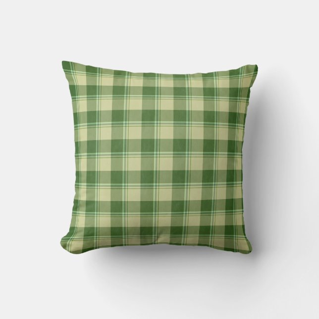 Green Plaid Saint Patrick's day Cushion (Front)