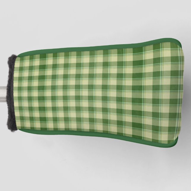 Green Plaid Saint Patrick's day Golf Head Cover (Front)