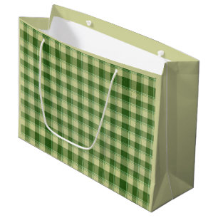 Green Plaid Saint Patrick's day Large Gift Bag