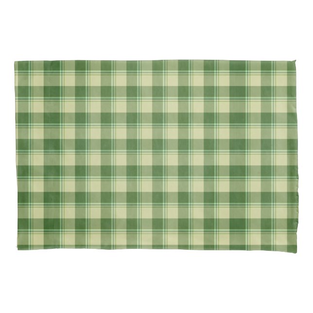 Green Plaid Saint Patrick's day Pillowcase (Front)