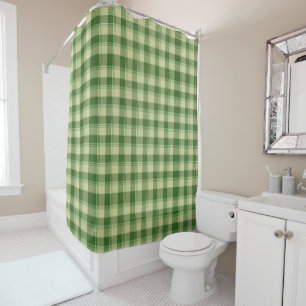 Green Plaid Saint Patrick's day Shower Curtain