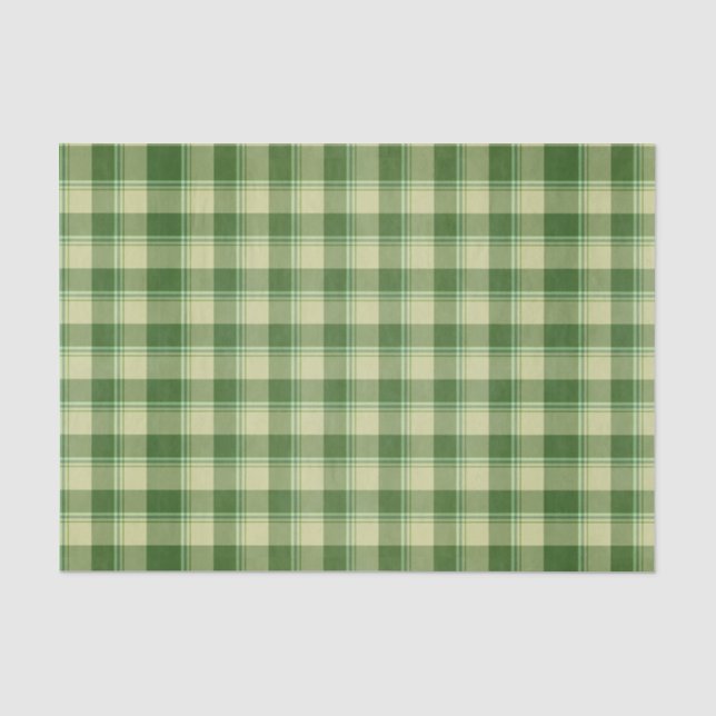Green Plaid Saint Patrick's day Tissue Paper (Front)