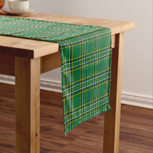 Green Plaid Short Table Runner