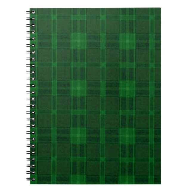 Green Plaid Spiral Notebook (Front)