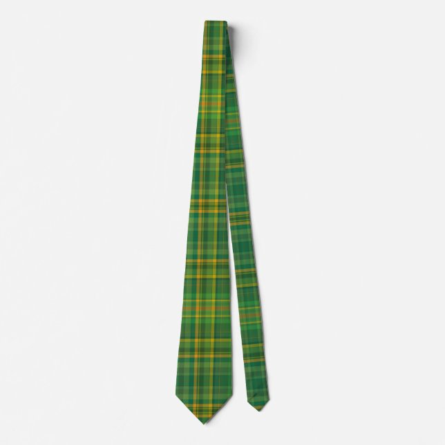 Green Plaid St Patrick's Day Tie (Front)