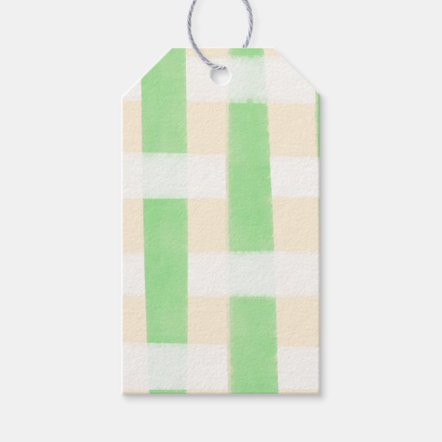 Green Plaid Summer Gift Tags (Front)