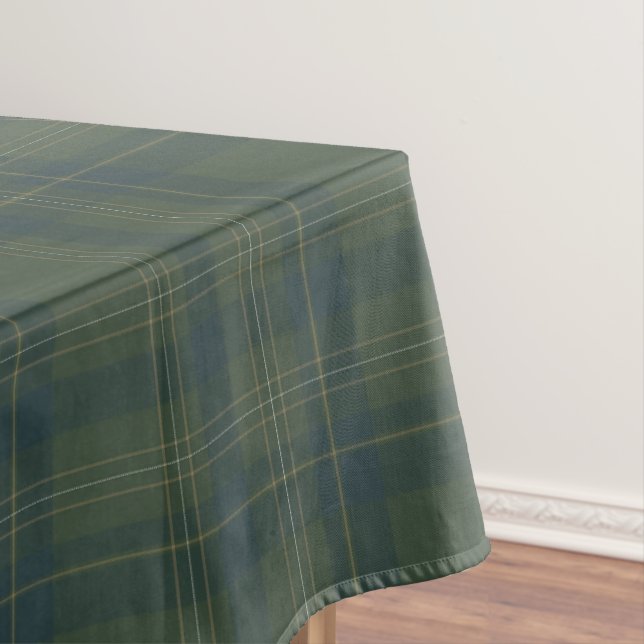 Green Plaid Tartan | Rustic Christmas Holiday  Tablecloth (In Situ)