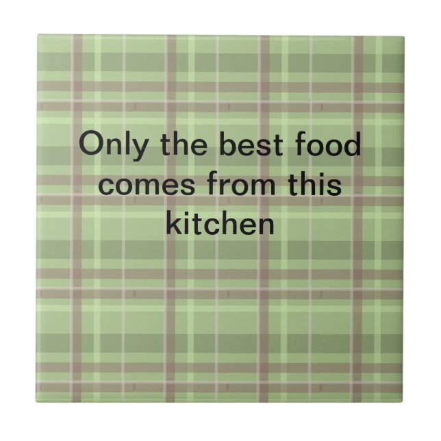 Green Plaid Tile Trivet (Front)