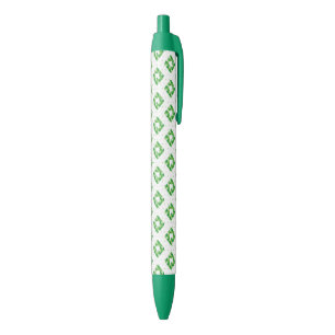 Green Plaid Tooth Pattern Black Ink Pen
