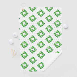 Green Plaid Tooth Pattern Golf Towel