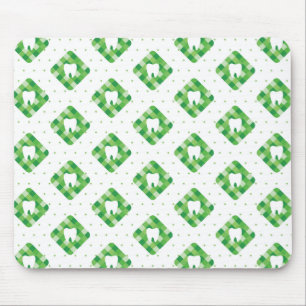 Green Plaid Tooth Pattern Mouse Mat
