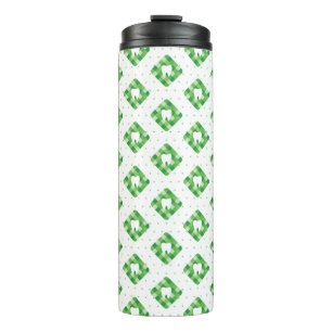 Green Plaid Tooth Pattern Thermal Tumbler