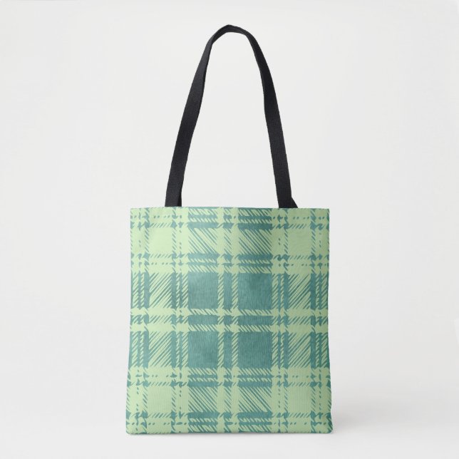 Green Plaid Tote Bag (Front)