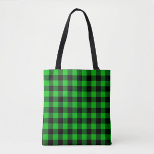 Green Plaid Tote Bag