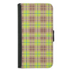 Green Plaid Wallet Case