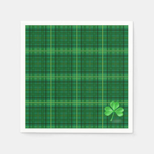 Green Plaid With Shamrock Napkin