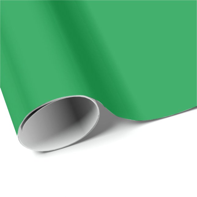 Green Plain Solid Colour Christmas Holiday Wrappin Wrapping Paper (Roll Corner)