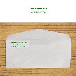 Green Plain Texts Business Return Address Label