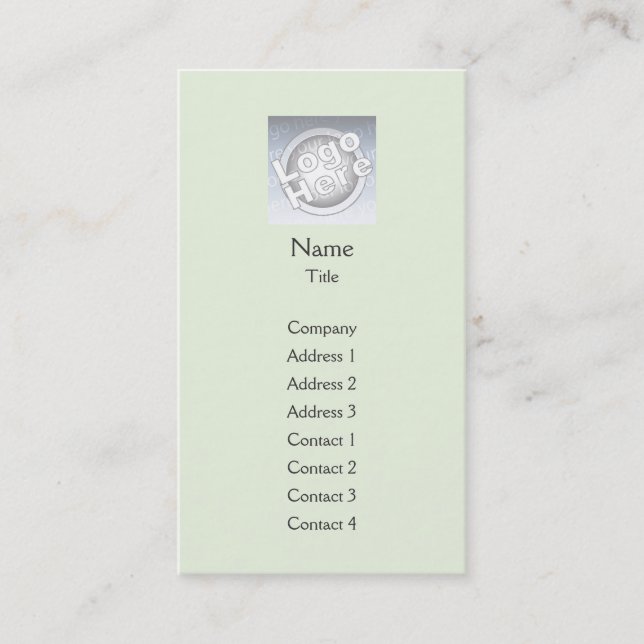 Green Plain Vertical - Business Card (Front)