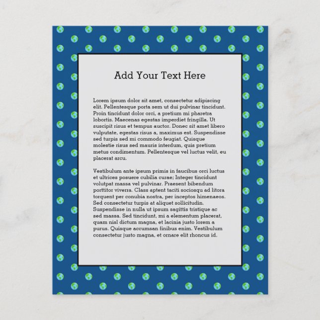 Green Planet Dots Earth Day Ecology Environment Flyer (Front)