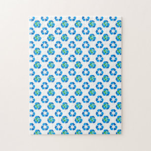 Green Planet Dots Earth Day Ecology Environment Jigsaw Puzzle